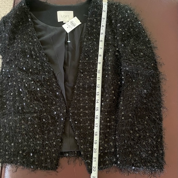 LOFT Black Sequin Jacket-NWT - Picture 7 of 12